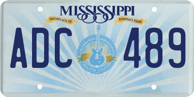MS license plate ADC489