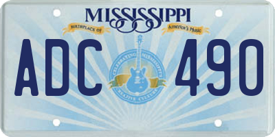 MS license plate ADC490
