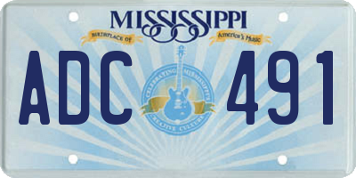 MS license plate ADC491