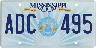 MS license plate ADC495
