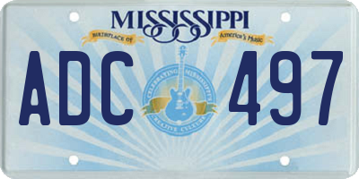 MS license plate ADC497