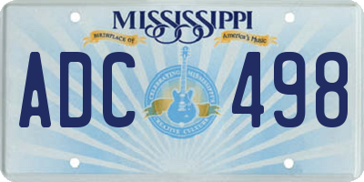 MS license plate ADC498