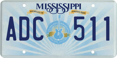 MS license plate ADC511
