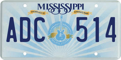 MS license plate ADC514