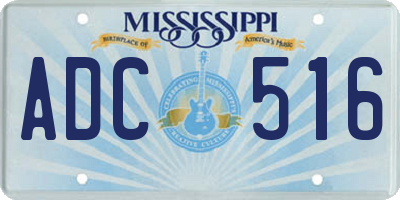 MS license plate ADC516