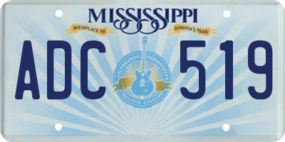 MS license plate ADC519