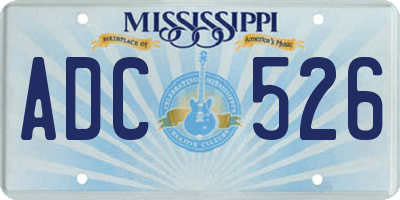 MS license plate ADC526