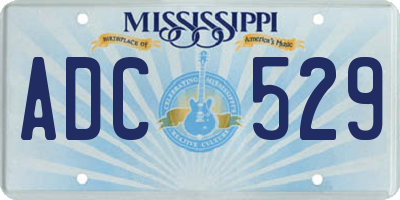 MS license plate ADC529