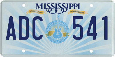 MS license plate ADC541
