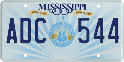 MS license plate ADC544