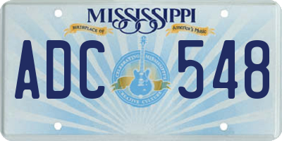 MS license plate ADC548