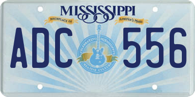 MS license plate ADC556