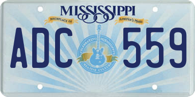 MS license plate ADC559
