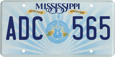 MS license plate ADC565