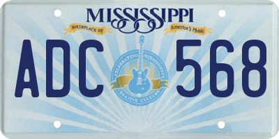 MS license plate ADC568