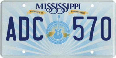 MS license plate ADC570