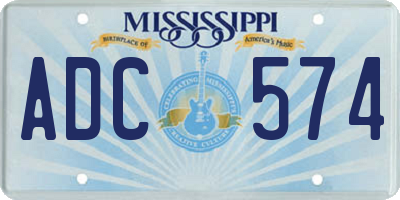 MS license plate ADC574