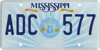 MS license plate ADC577