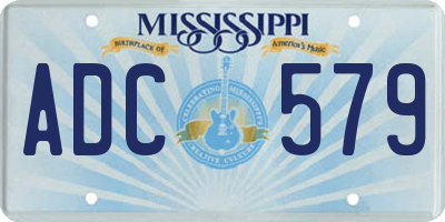 MS license plate ADC579