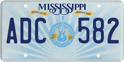 MS license plate ADC582