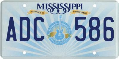 MS license plate ADC586