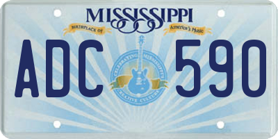 MS license plate ADC590
