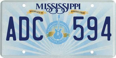 MS license plate ADC594