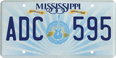 MS license plate ADC595