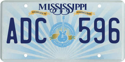 MS license plate ADC596