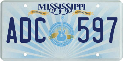 MS license plate ADC597
