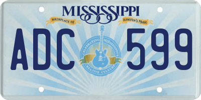 MS license plate ADC599