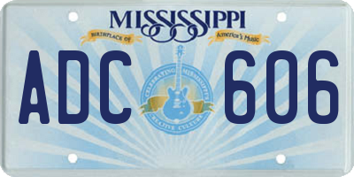 MS license plate ADC606