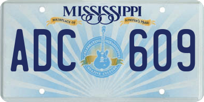 MS license plate ADC609