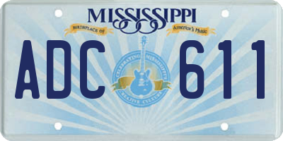 MS license plate ADC611