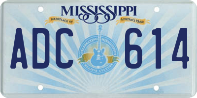 MS license plate ADC614