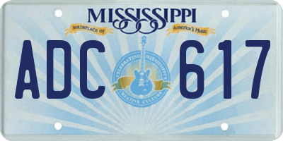 MS license plate ADC617