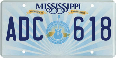 MS license plate ADC618
