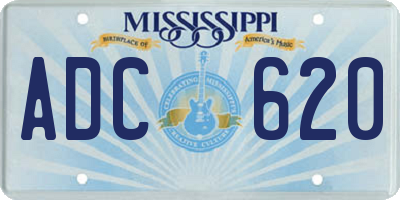 MS license plate ADC620