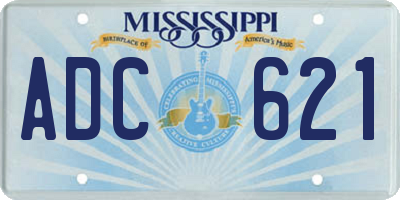 MS license plate ADC621