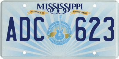 MS license plate ADC623
