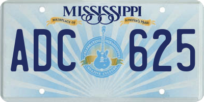 MS license plate ADC625