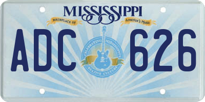 MS license plate ADC626