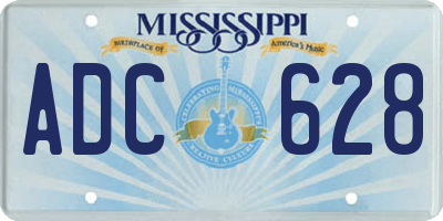 MS license plate ADC628