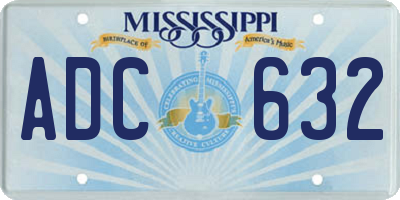 MS license plate ADC632