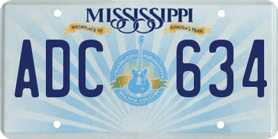 MS license plate ADC634
