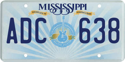 MS license plate ADC638