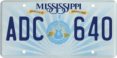 MS license plate ADC640