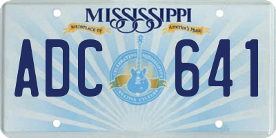MS license plate ADC641