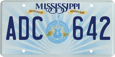 MS license plate ADC642