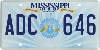 MS license plate ADC646